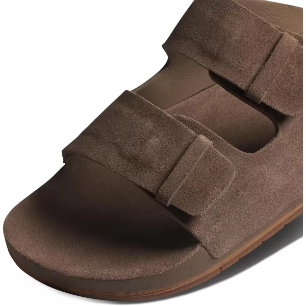 imageREEF Ojai Two Bar Mens Fashion Slide Sandal Premium Suede Soft Cushion FootbedFossil