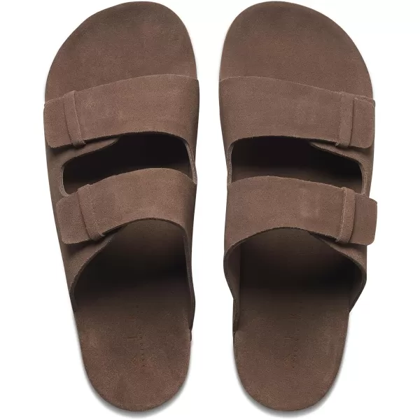 imageREEF Ojai Two Bar Mens Fashion Slide Sandal Premium Suede Soft Cushion FootbedFossil