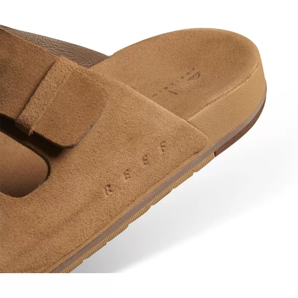 imageREEF Ojai Two Bar Mens Fashion Slide Sandal Premium Suede Soft Cushion FootbedTan