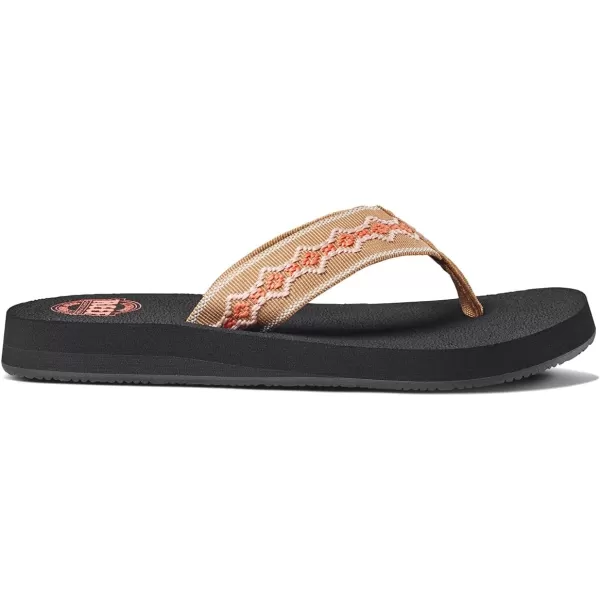 imageREEF Sandy Womens Beach Flip Flop Soft Woven Strap Made From 100 Recycled PETBlackTan