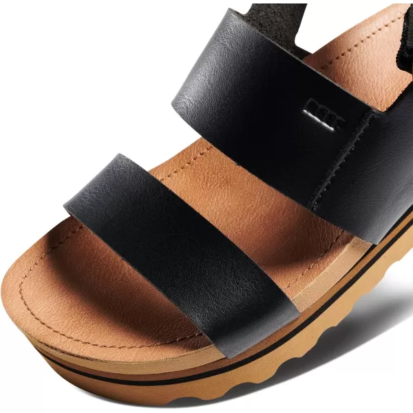 imageREEF Vista Hi Buckle Womens Platform Fashion Sandal Arch Support Ultra Soft Cushion FootbedBlackTan