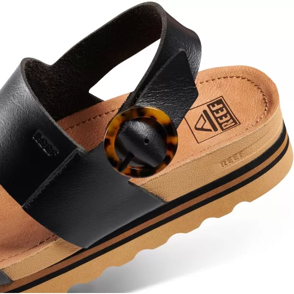 imageREEF Vista Hi Buckle Womens Platform Fashion Sandal Arch Support Ultra Soft Cushion FootbedBlackTan