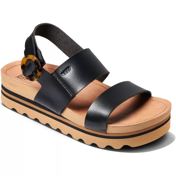 imageREEF Vista Hi Buckle Womens Platform Fashion Sandal Arch Support Ultra Soft Cushion FootbedBlackTan