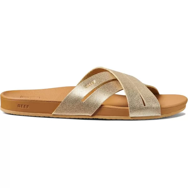 imageREEF Womens Cushion Spring Bloom Slide SandalChampagne