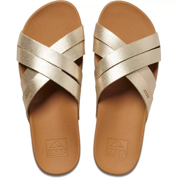 imageREEF Womens Cushion Spring Bloom Slide SandalChampagne