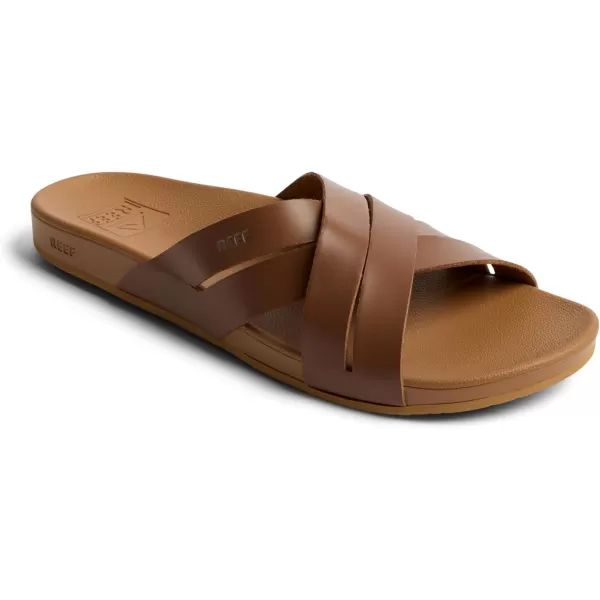 imageREEF Womens Cushion Spring Bloom Slide SandalChocolate