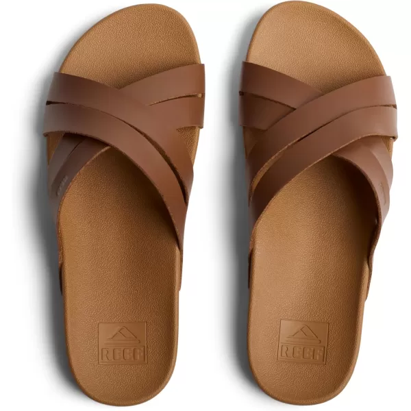 imageREEF Womens Cushion Spring Bloom Slide SandalChocolate