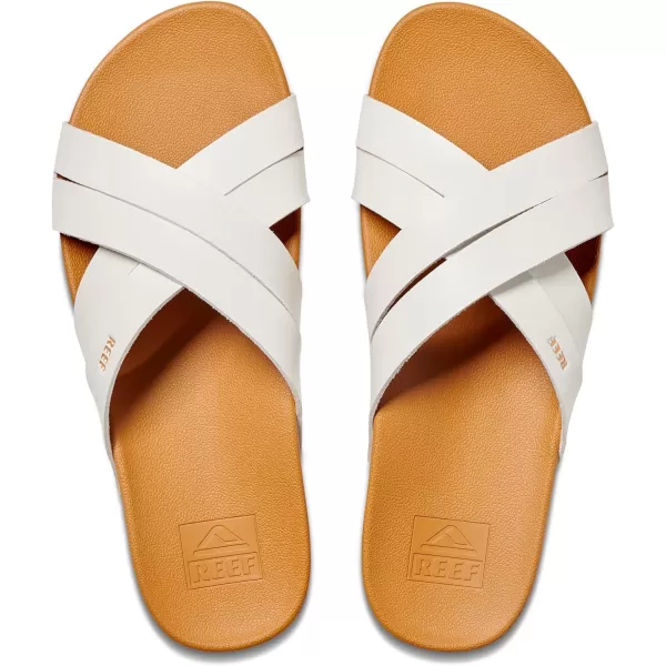 imageREEF Womens Cushion Spring Bloom Slide SandalWhiteTan