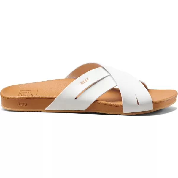 imageREEF Womens Cushion Spring Bloom Slide SandalWhiteTan