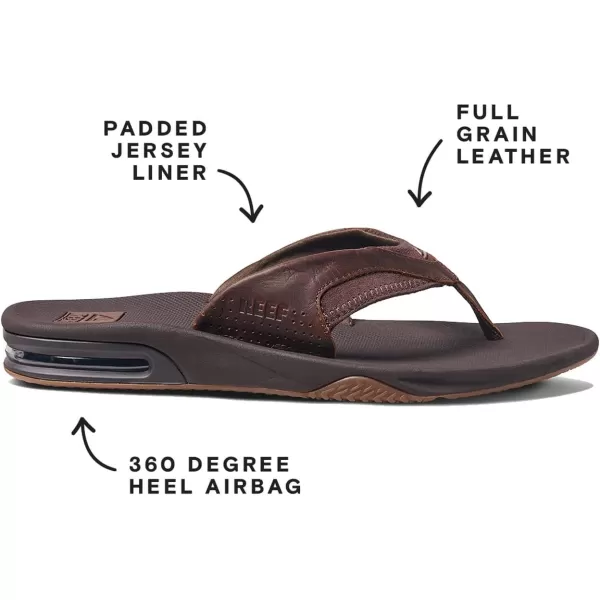 imageReef Mens Leather Fanning SandalDark Brown