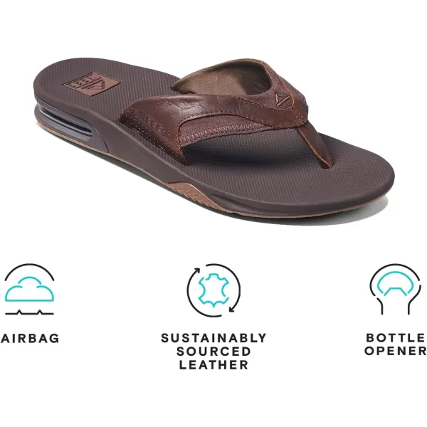 imageReef Mens Leather Fanning SandalDark Brown