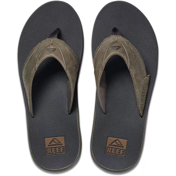 imageReef Mens Leather Fanning SandalGrey