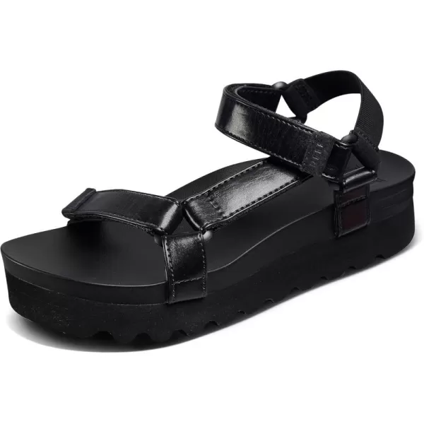 imageREEF Cushion Rem Hi Womens Platform Sandal Adjustable Strap Arch Support and Heel CuppingCoco Black