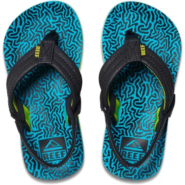 imageREEF Little Ahi UnisexChild Beach Flip Flop Soft Cushion Footbed Water Friendly BackstrapBlue Coral