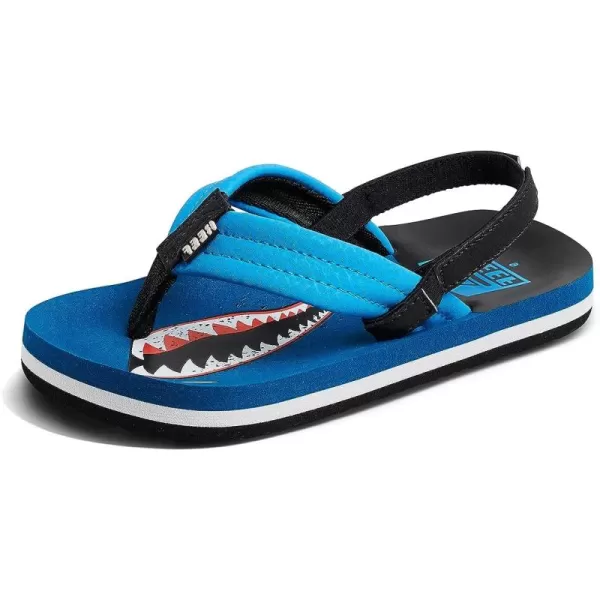 imageREEF Little Ahi UnisexChild Beach Flip Flop Soft Cushion Footbed Water Friendly BackstrapSharky Ocean