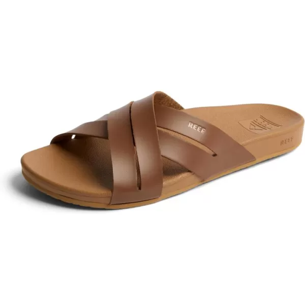 imageREEF Womens Cushion Spring Bloom Slide SandalChocolate