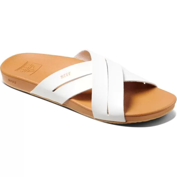 imageREEF Womens Cushion Spring Bloom Slide SandalWhiteTan