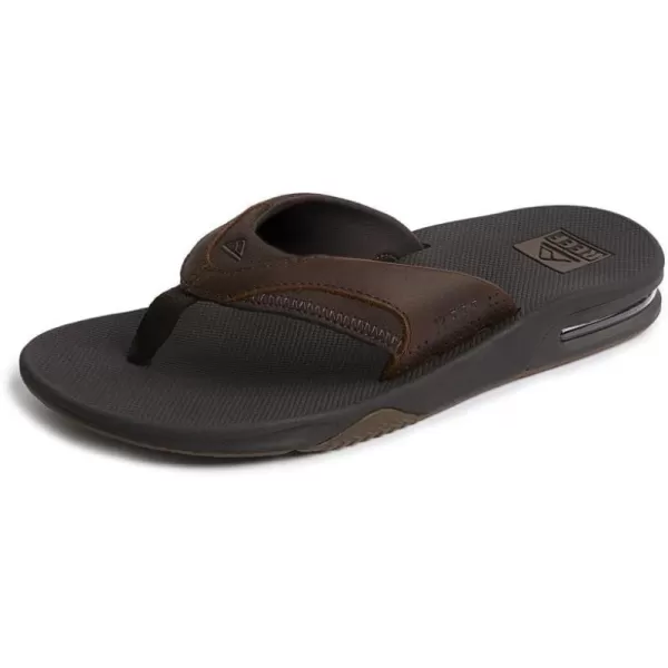 imageReef Mens Leather Fanning SandalDark Brown