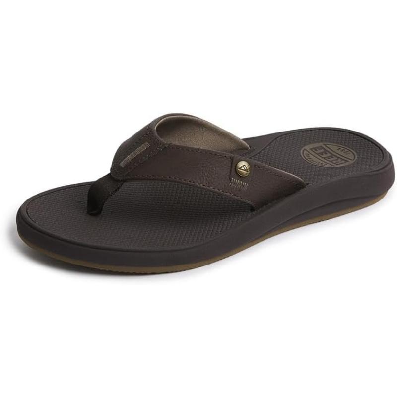 imageREEF Phantom Nias Mens Beach Flip Flop Lightweight ampamp Soft and Supportive Molded FootbedBrownFossil