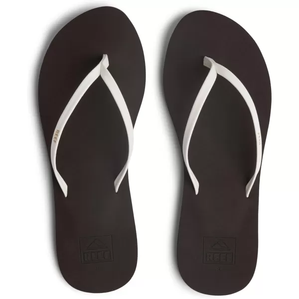 imageREEF Bliss Nights Womens Flip Flop Super Lightweight and Soft Footbed Thin Strap Beach SandalBrownWhite