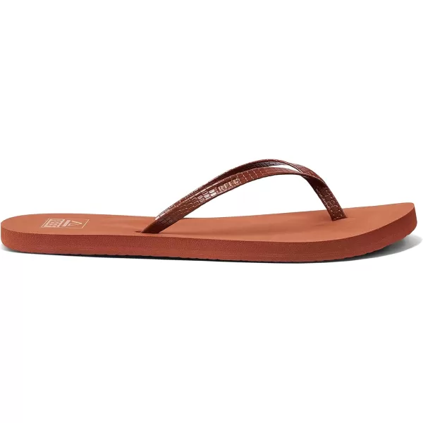 imageREEF Bliss Nights Womens Flip Flop Super Lightweight and Soft Footbed Thin Strap Beach SandalBrunette