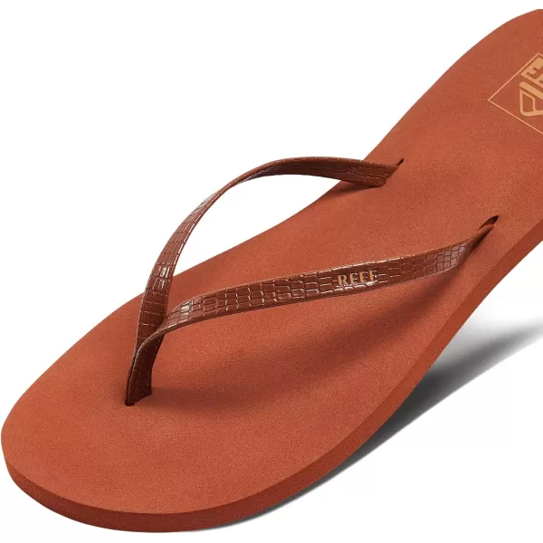 imageREEF Bliss Nights Womens Flip Flop Super Lightweight and Soft Footbed Thin Strap Beach SandalBrunette
