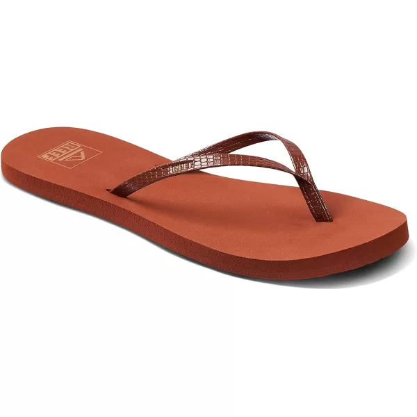 imageREEF Bliss Nights Womens Flip Flop Super Lightweight and Soft Footbed Thin Strap Beach SandalBrunette
