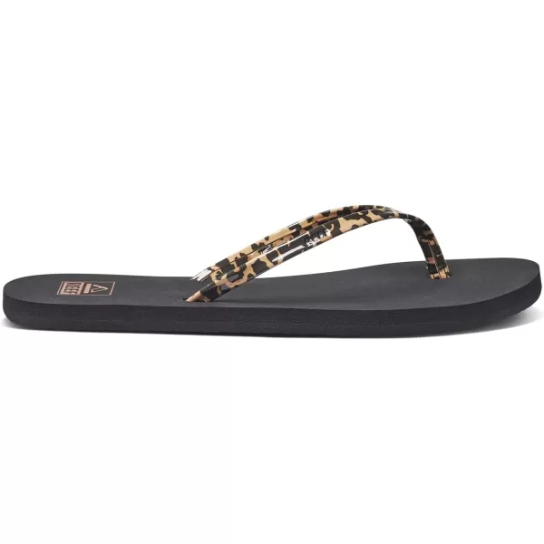 imageREEF Bliss Nights Womens Flip Flop Super Lightweight and Soft Footbed Thin Strap Beach SandalClassic Leopard