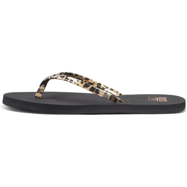 imageREEF Bliss Nights Womens Flip Flop Super Lightweight and Soft Footbed Thin Strap Beach SandalClassic Leopard