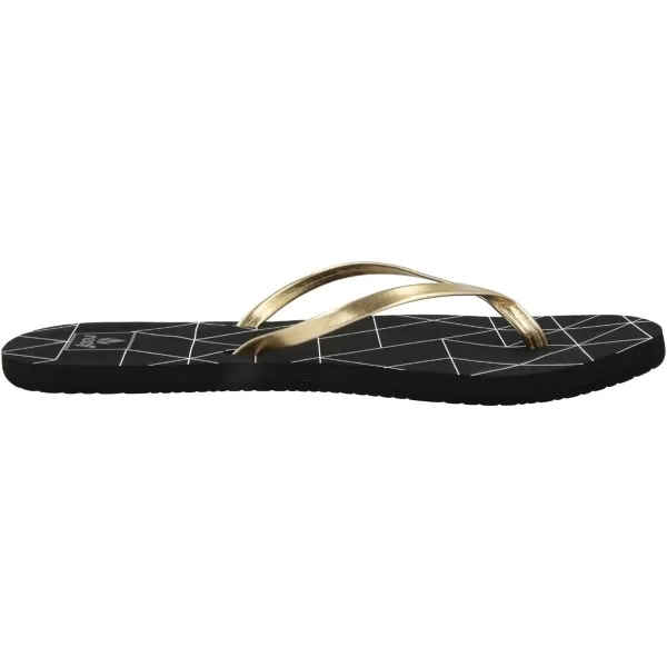 imageREEF Bliss Nights Womens Flip Flop Super Lightweight and Soft Footbed Thin Strap Beach SandalGold Pyramids