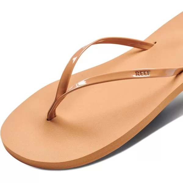 imageREEF Bliss Nights Womens Flip Flop Super Lightweight and Soft Footbed Thin Strap Beach SandalNatural Patent
