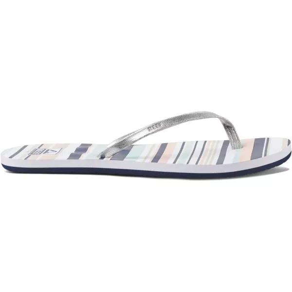 imageREEF Bliss Nights Womens Flip Flop Super Lightweight and Soft Footbed Thin Strap Beach SandalPrep Stripe