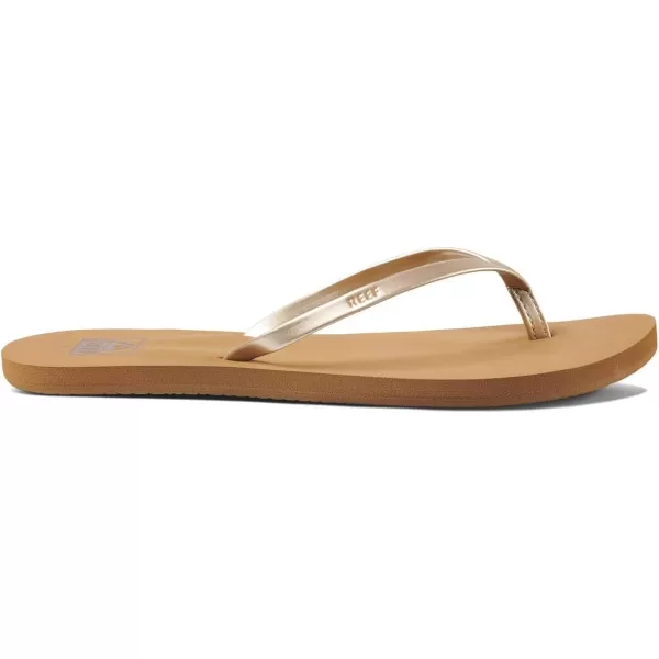 imageREEF Bliss Nights Womens Flip Flop Super Lightweight and Soft Footbed Thin Strap Beach SandalTanChampagne