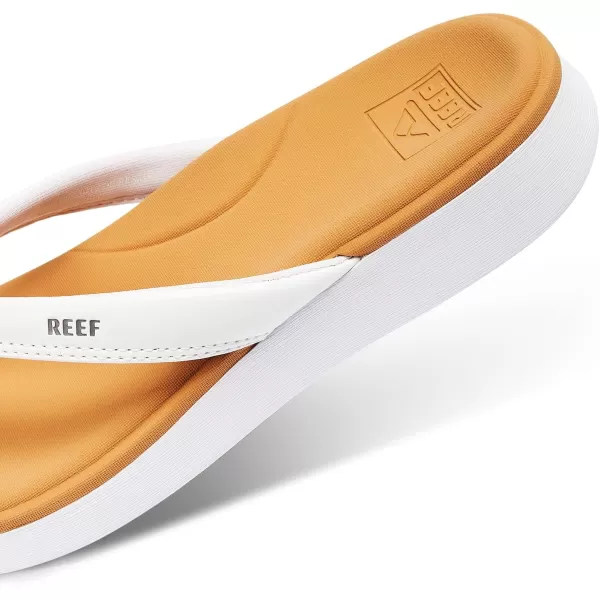 imageREEF Cushion Cloud Womens Flip Flop Super Soft Molded Footbed Arch SupportWhiteTan