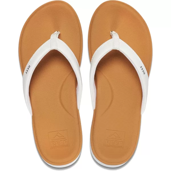 imageREEF Cushion Cloud Womens Flip Flop Super Soft Molded Footbed Arch SupportWhiteTan