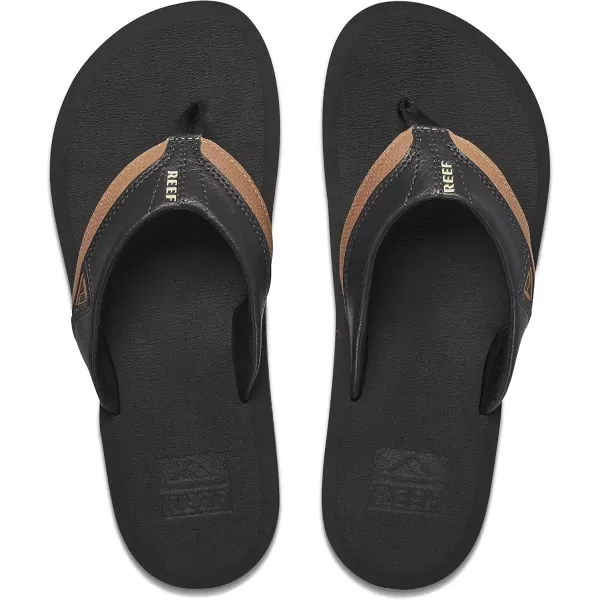 imageREEF Cushion Dawn Mens Flip Flop Instant Comfort Ultra Soft FootbedBlackTan