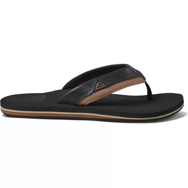 imageREEF Cushion Dawn Mens Flip Flop Instant Comfort Ultra Soft FootbedBlackTan