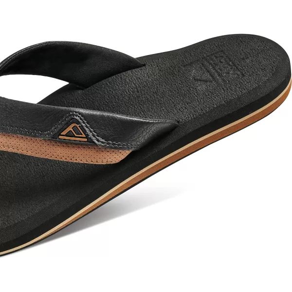 imageREEF Cushion Dawn Mens Flip Flop Instant Comfort Ultra Soft FootbedBlackTan