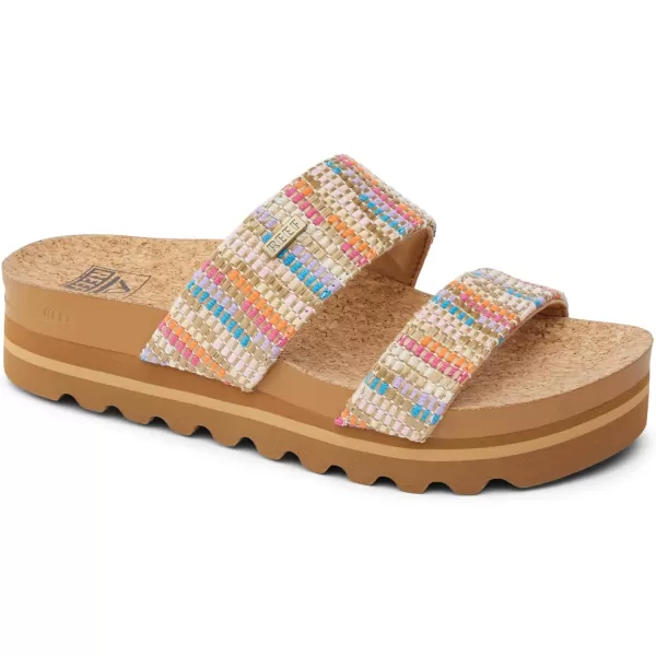 imageREEF Cushion Vista Hi Womens Platform Fashion Sandal Arch Support Ultra Soft Cushion FootbedBeachy Woven
