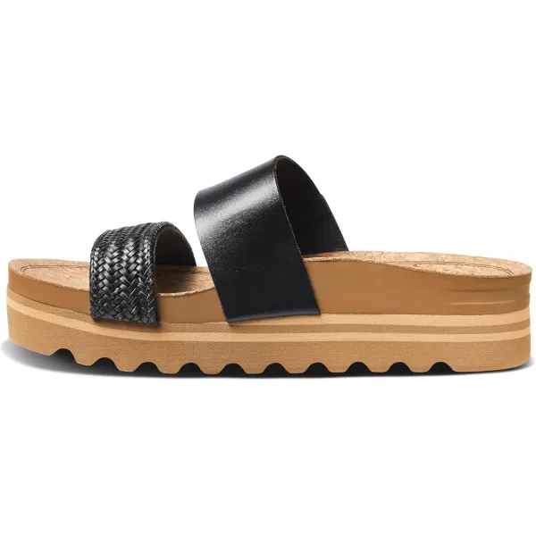 imageREEF Cushion Vista Hi Womens Platform Fashion Sandal Arch Support Ultra Soft Cushion FootbedBlack Braid