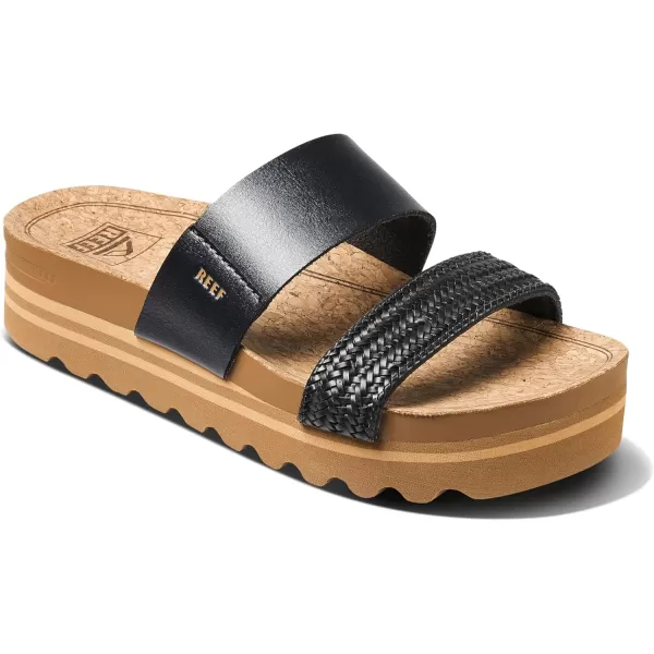 imageREEF Cushion Vista Hi Womens Platform Fashion Sandal Arch Support Ultra Soft Cushion FootbedBlack Braid