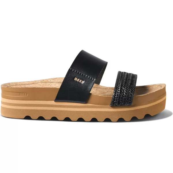 imageREEF Cushion Vista Hi Womens Platform Fashion Sandal Arch Support Ultra Soft Cushion FootbedBlack Braid