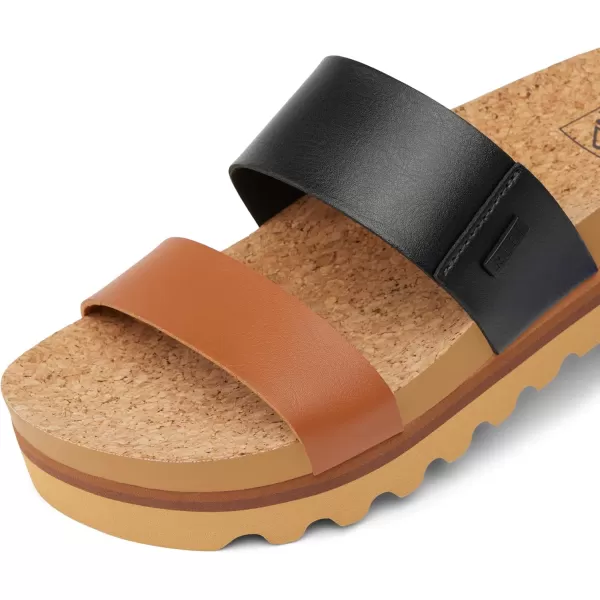 imageREEF Cushion Vista Hi Womens Platform Fashion Sandal Arch Support Ultra Soft Cushion FootbedBlack Duo