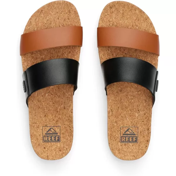 imageREEF Cushion Vista Hi Womens Platform Fashion Sandal Arch Support Ultra Soft Cushion FootbedBlack Duo