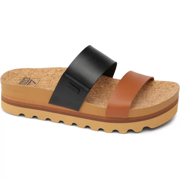 imageREEF Cushion Vista Hi Womens Platform Fashion Sandal Arch Support Ultra Soft Cushion FootbedBlack Duo
