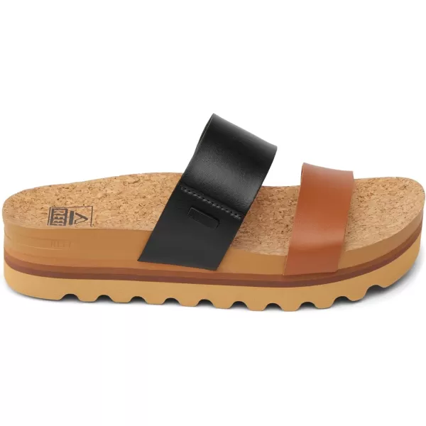 imageREEF Cushion Vista Hi Womens Platform Fashion Sandal Arch Support Ultra Soft Cushion FootbedBlack Duo