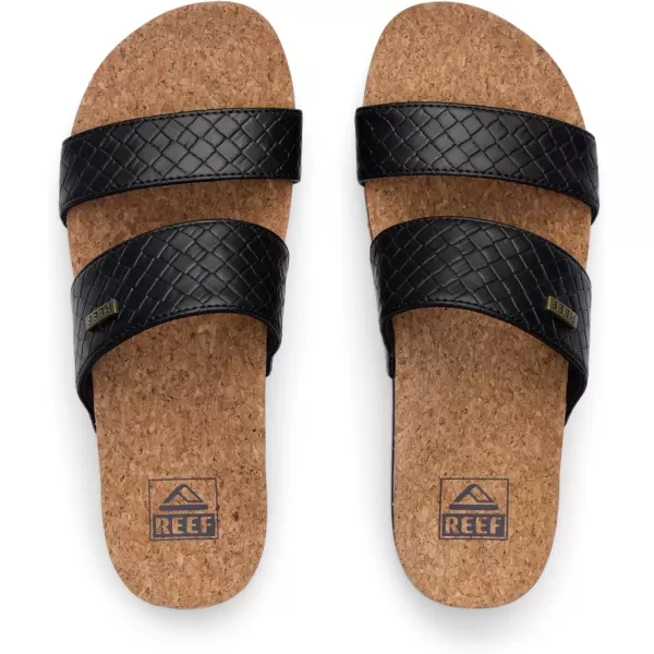 imageREEF Cushion Vista Hi Womens Platform Fashion Sandal Arch Support Ultra Soft Cushion FootbedBlack Wicker