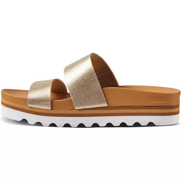 imageREEF Cushion Vista Hi Womens Platform Fashion Sandal Arch Support Ultra Soft Cushion FootbedChampagne