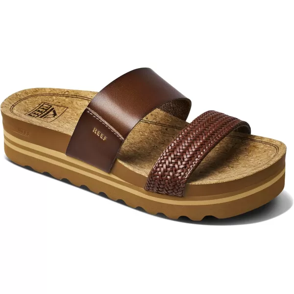 imageREEF Cushion Vista Hi Womens Platform Fashion Sandal Arch Support Ultra Soft Cushion FootbedChocolate