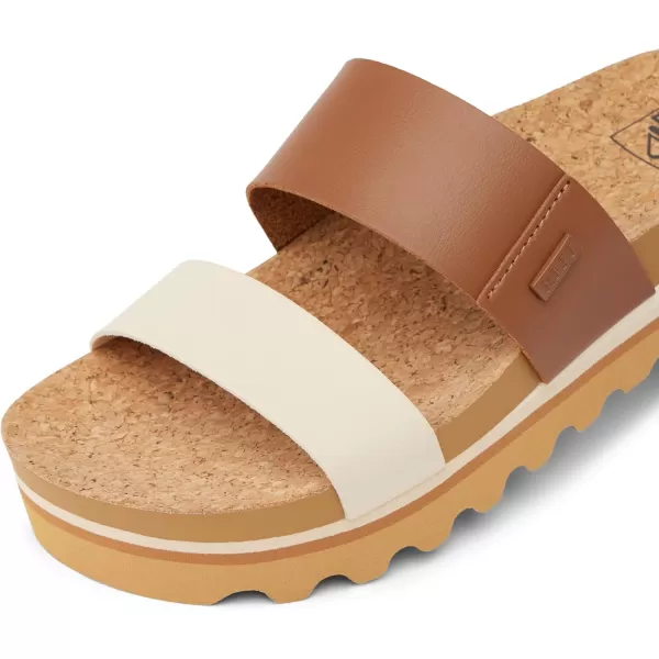 imageREEF Cushion Vista Hi Womens Platform Fashion Sandal Arch Support Ultra Soft Cushion FootbedChocolate Duo